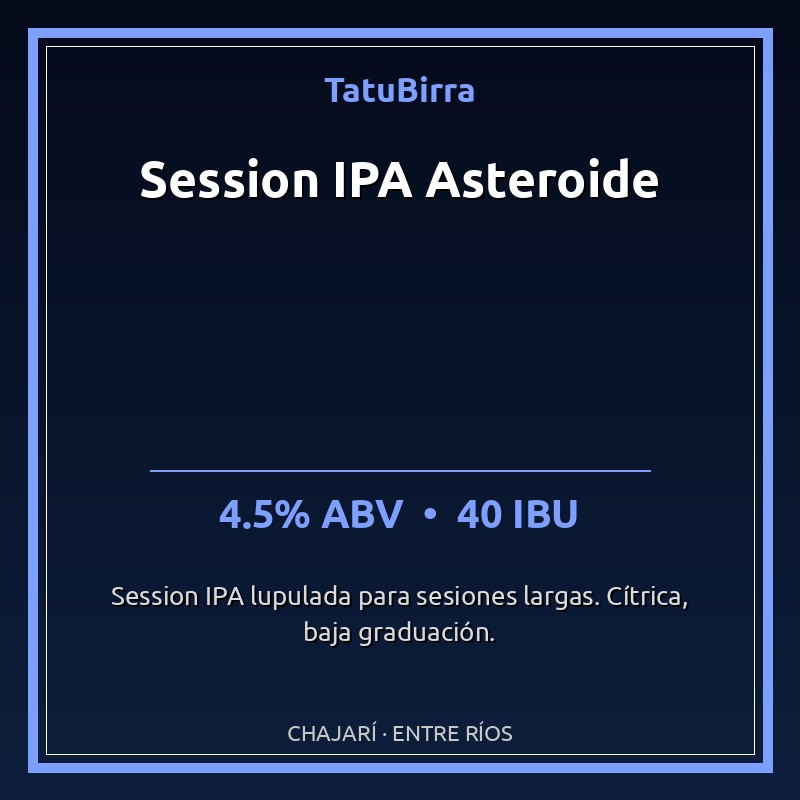 Session IPA Asteroide