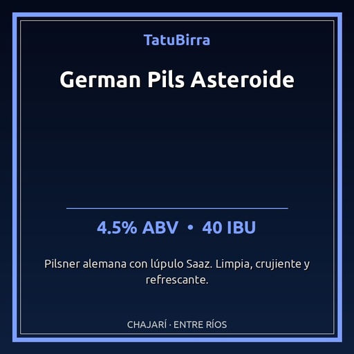 German Pils Asteroide